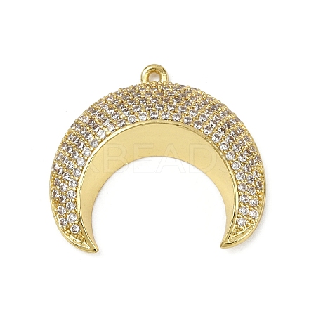 Brass Micro Pave Cubic Zirconia Pendants KK-M322-43G-1