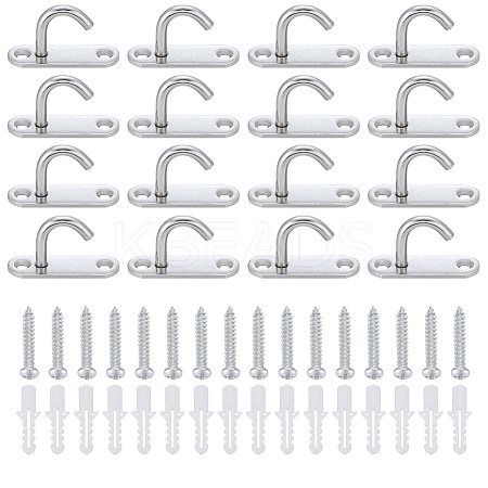 16Pcs Stainless Steel Hooks STAS-GO0001-37-1