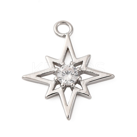 Brass Pave Clear Cubic Zirconia Pendants LS-KK-V016-19P-1