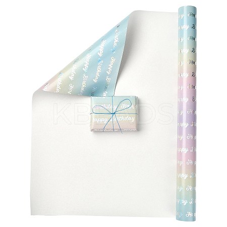 Rainbow Gradient Birthday Gift Wrapping Paper DIY-FZC0002-03C-1