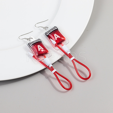 Blood Bag Plastic Dangle Earrings FS-WG7E43C-03-1