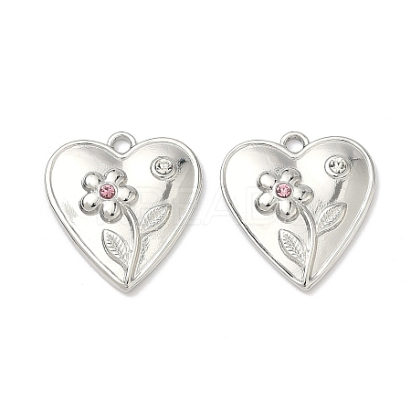 304 Stainless Steel Rhinestone Pendants STAS-L308-09P-1