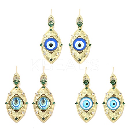 Rack Plating Brass Micro Pave Clear Cubic Zirconia Stud Earrings for Women EJEW-M260-23G-1