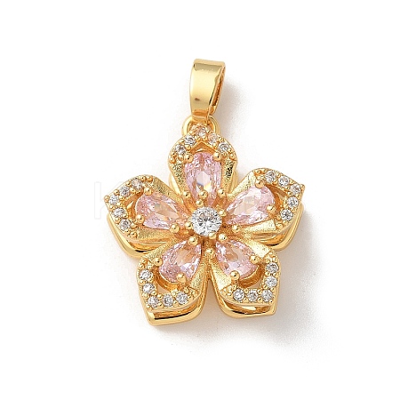 Brass Micro Pave Clear Cubic Zirconia Pendants LS-ZIRC-D276-01G-B01-1