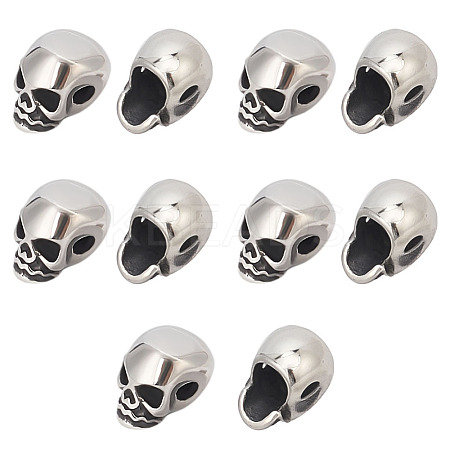 10Pcs Halloween 316 Surgical Stainless Steel Beads STAS-ME0002-89-1