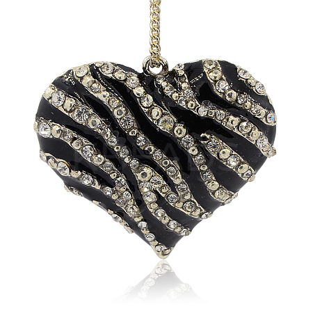 Alloy Black Enamel Heart Pendants for Necklace Design ENAM-M001-04AS-1