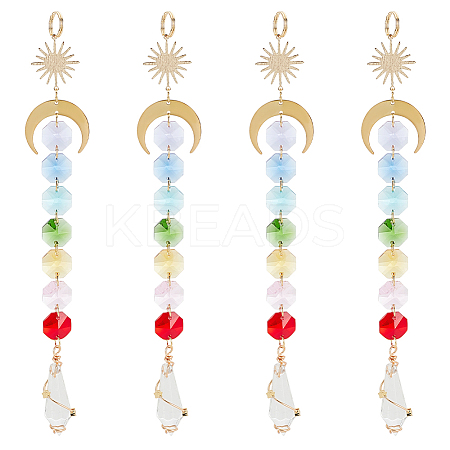 AHADEMAKER 4Pcs Sun Catcher Pendant Decorations HJEW-GA0001-20-1