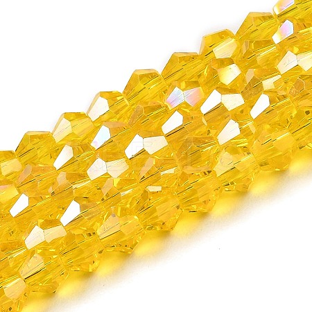 Transparent Electroplate Glass Beads Strands LS-EGLA-A039-T6mm-B22-1