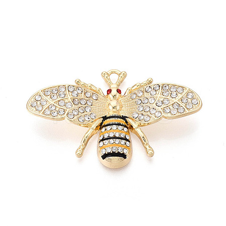 Rack Plating Alloy Rhinestone and Enamel Pendants PALLOY-T090-112G-1
