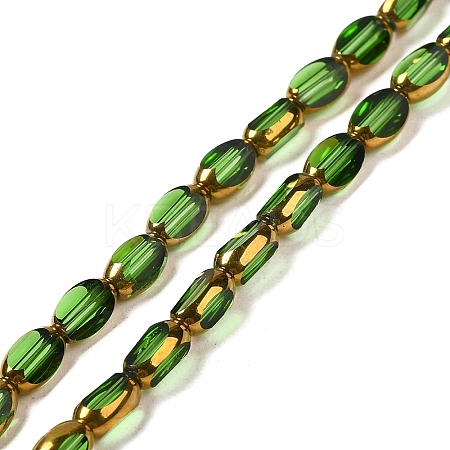 Electroplate Transparent Glass Beads Strands EGLA-Q127-A01-01F-1