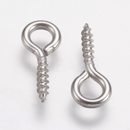Tarnish Resistant 304 Stainless Steel Screw Eye Pin Peg Bails LS-X-STAS-K171-52P-12x5mm-1