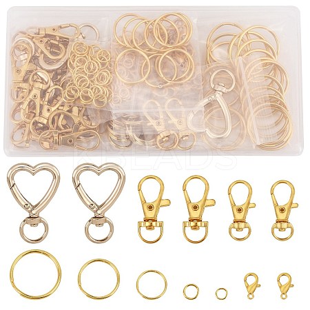 DIY Alloy Lobster Claw Clasps & Brass Jump Rings & Iron Split Key Rings Keychain Making Kits DIY-SZ0010-43-1