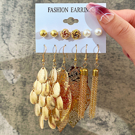 Alloy & Plastic Pearl Earring Sets WG01624-13-1