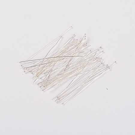 Silver Plated DIY Jewelry Brass Ball Head Pins for Most Unique Necklace Design X-RP0.5X50mm-S-1
