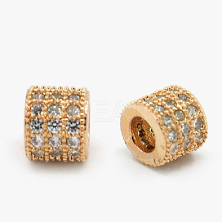Brass Cubic Zirconia Beads ZIRC-F001-72RG-1
