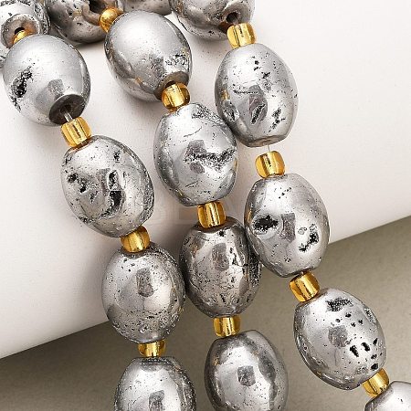 Electroplated Natural Druzy Geode Crystal Beads Strands G-F833-O01-01D-1