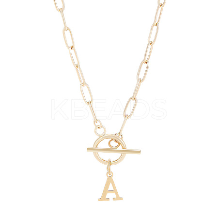304 Stainless Steel Letter Pendant Necklaces NJEW-LP0001-52A-G-1