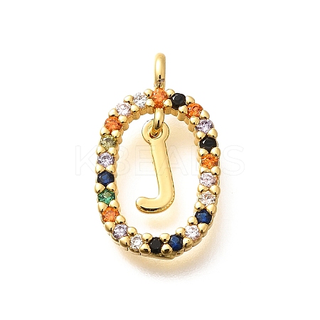 Brass Micro Pave Cubic Zirconia Pendants ZIRC-P123-01G-J02-1