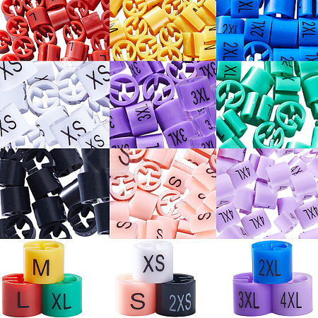 234Pcs 9 Colors 2XS~4XL Plastic Clothing Trouser Size Markers KY-CP0001-08-1