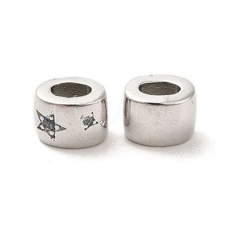 Brass Micro Pave Cubic Zirconia Beads KK-Q773-02P-03-1