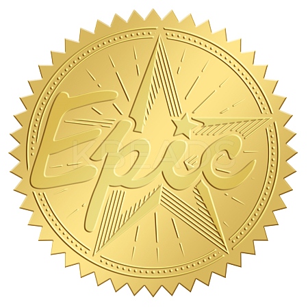 Plastic Self Adhesive Gold Foil Embossed Stickers DIY-WH0211-303-1