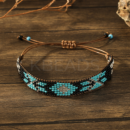Bohemian Style Geometric Glass Seed Bead Handmade Bracelet for Women HL6362-4-1