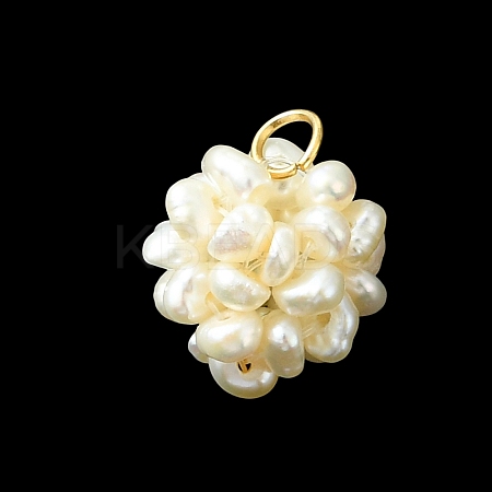 Natural Cultured Freshwater Pearl Cluster Pendants PALLOY-JF05902-1