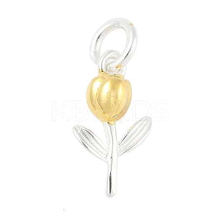 925 Sterling Silver Tulip Flower Charms STER-S011-01GS-1