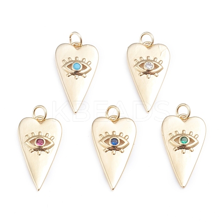 Brass Micro Pave Cubic Zirconia Pendants ZIRC-I042-01-1