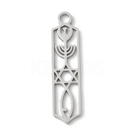 304 Stainless Steel Pendants STAS-E501-09P-1