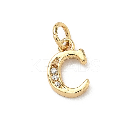 Brass Micro Pave Cubic Zirconia Charms KK-I382-03G-C-1
