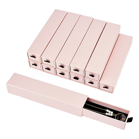 Rectangle Paper Necklace Storage Gift Drawer Case CON-WH0095-128A-1