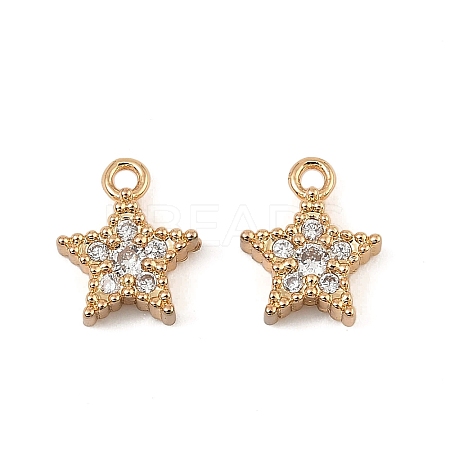 Brass Micro Pave Cubic Zirconia Pendants KK-K374-17G-1