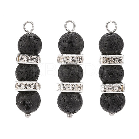 Natural Lava Rock Pendants PALLOY-JF01960-1