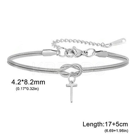 304 Stainless Steel Initial Charm Bracelets FS-WGD8E41-45-1