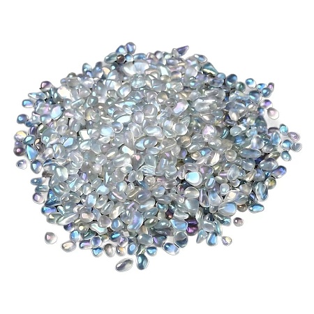 Glass Imitation Moonstone Tumbled Chips PW-WGA7DCE-07-1-1