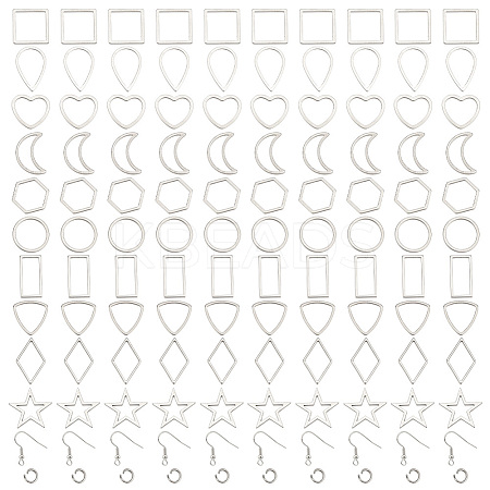 DIY 304 Stainless Steel Geometry Dangle Earrings Making Kit DIY-DR0001-37-1