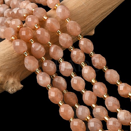 Natural Peach Moonstone Beads Strands G-F809-A44-01-1