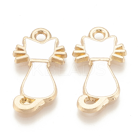 Alloy Enamel Kitten Pendants LS-ENAM-S115-038D-1