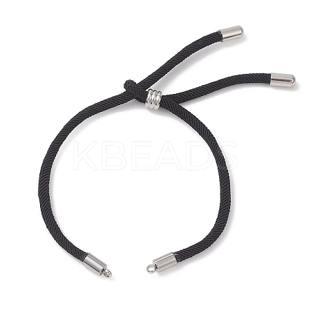 Nylon Round Cord Slider Bracelet Makings AJEW-JB01516-02-1