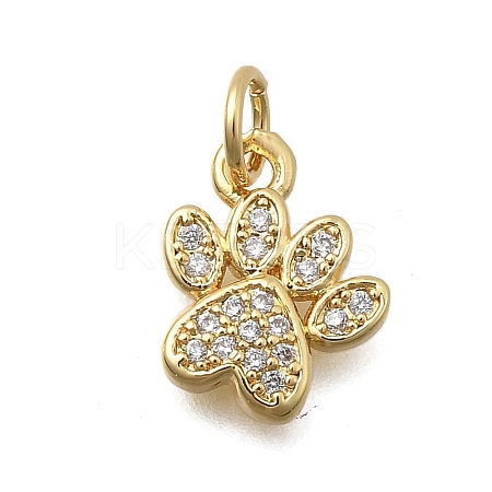 Brass Micro Pave Cubic Zirconia Charms KK-D431-012G-1