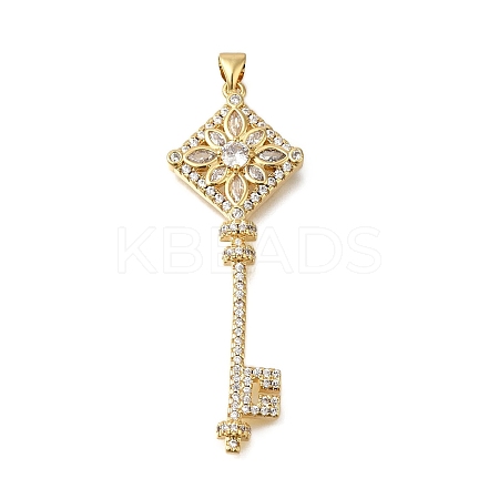 RacRack Plating Brass Micro Pave Cubic Zirconia Big Pendants ZIRC-F142-51G-1