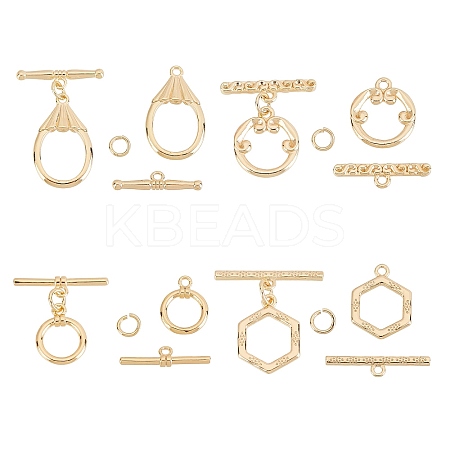 8Set 4 Style Brass Toggle Clasps KK-GA0001-16-1
