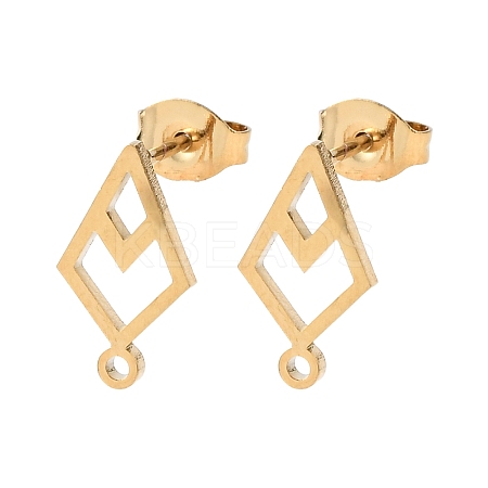 Ion Plating(IP) 304 Stainless Steel Stud Earring Findings STAS-I206-27G-1-1