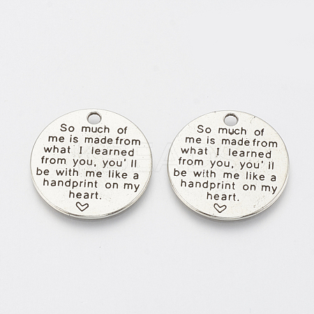 Tibetan Style Alloy Quote Pendants for Teachers' Day TIBE-Q085-05AS-FF-1
