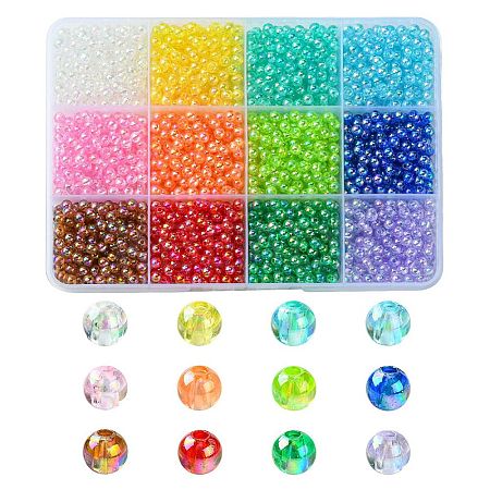 2400Pcs 12 Colors Eco-Friendly Transparent Acrylic Beads TACR-YW0001-97-1