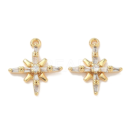 Brass Micro Pave Cubic Zirconia Pendants KK-A281-13C-G-1