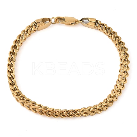 304 Stainless Steel Wheat Chain Bracelets BJEW-H508-06G-01-1