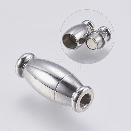 Tarnish Resistant 304 Stainless Steel Magnetic Clasps with Glue-in Ends LS-STAS-F139-080P-1