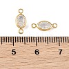 SHEGRACE Brass Pave Cubic Zirconia Oval Connector Charms XGRQ2O560-439A-G-3